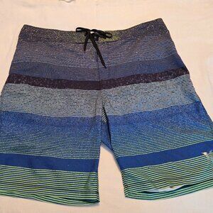 Hurley Phantom Mens Board Swim Shorts Bathing Size 36 Good Shape! Blue, Black